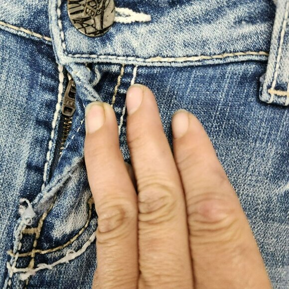 Buckle Jeans Womens 32 Tall Sabrina Medium Wash Stretch Low Rise Bootcut - Picture 2 of 12